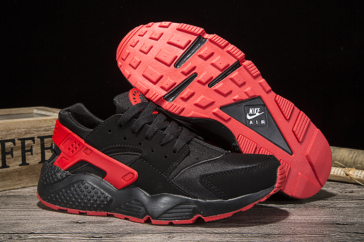 New Women Nike Air Huarache Black Red Shoes